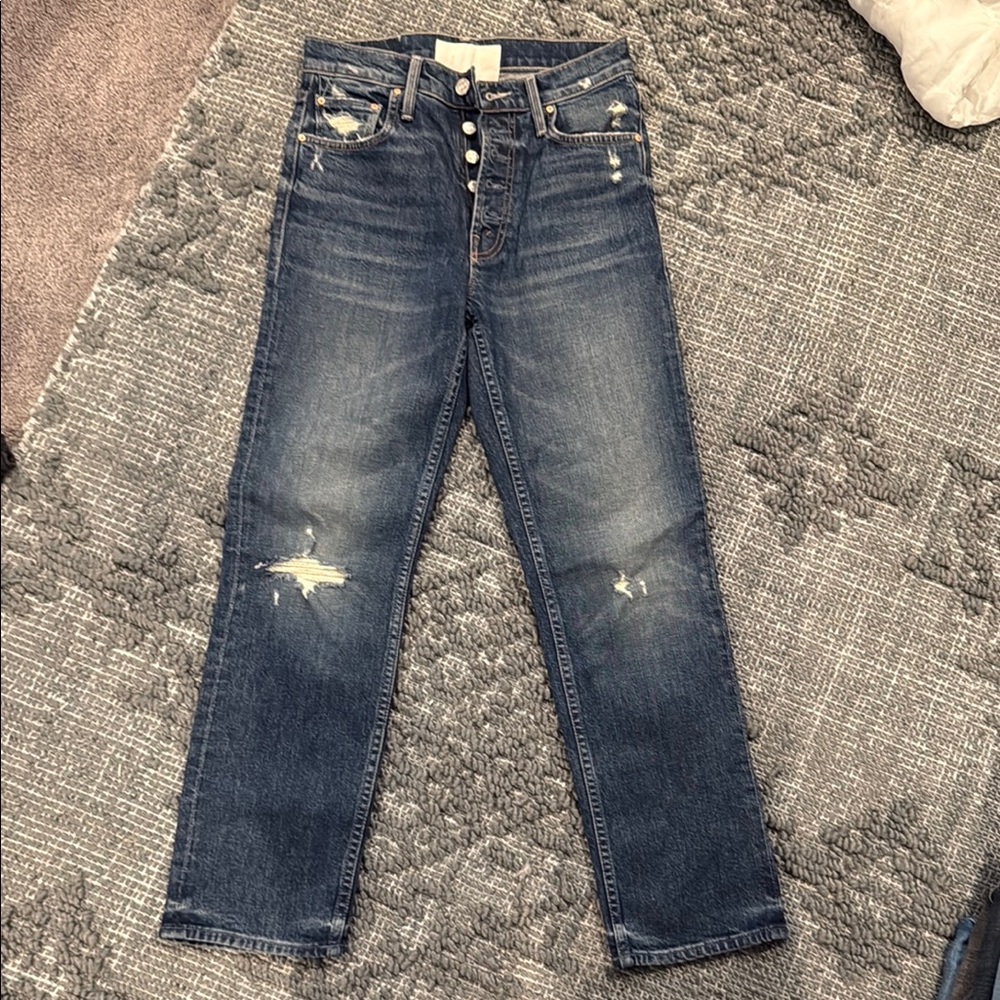 MOTHER Blue Ankle & Cropped Jeans